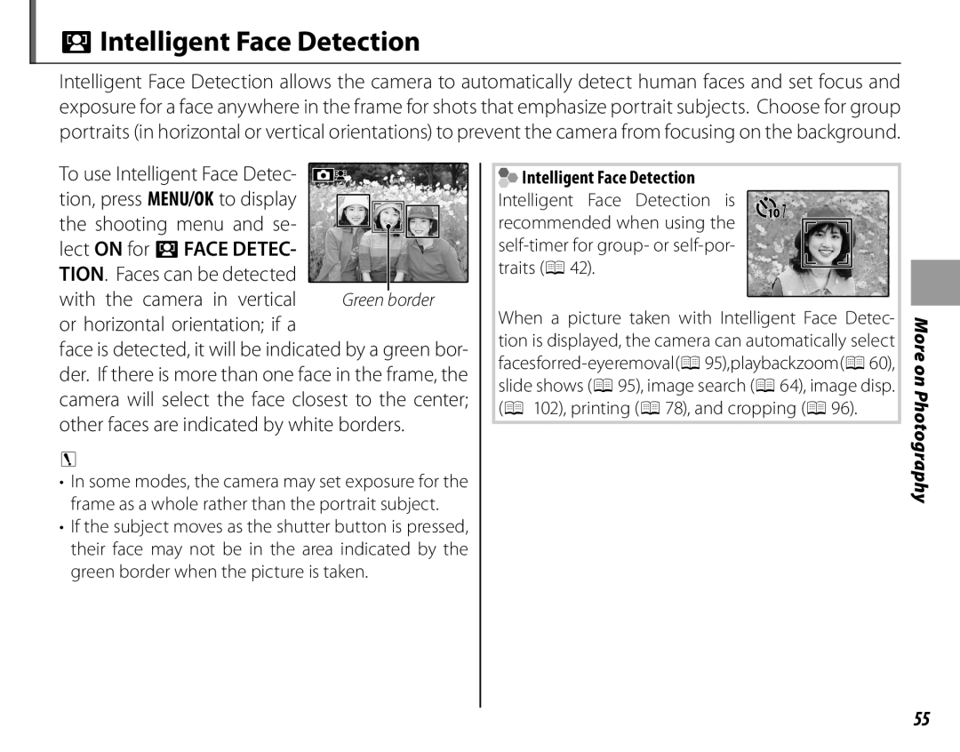 FujiFilm 16286187-4-KIT owner manual To use Intelligent Face Detec, Intelligent Face Detection is, Traits P 42 